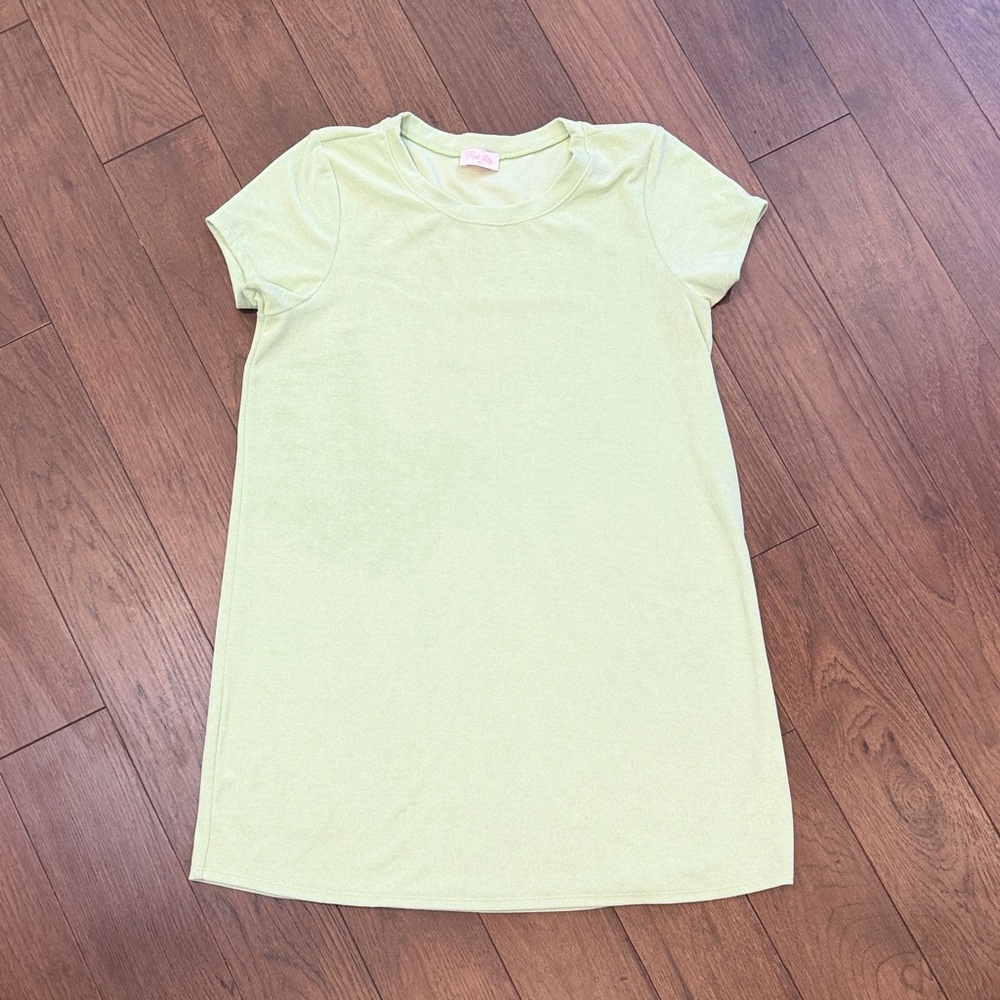 Pink Lily Terry Cloth Green T-Shirt Dress Size XL - C10-013